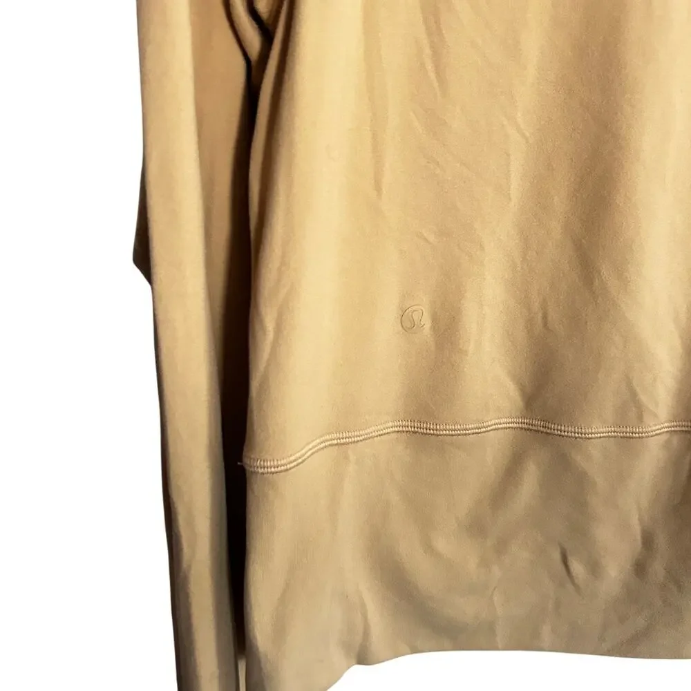 Lululemon Ready to Rulu Pullover 2 Pecan Tan Butter Yellow Top Turtleneck Mock